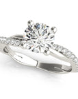 1 Carat Twist Hidden Halo Diamond Engagement Ring