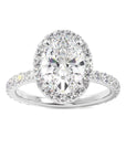 2 Carat Oval Diamond Halo Engagement Ring
