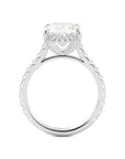 4 Carat Oval Moissanite Hidden Halo Engagement Ring