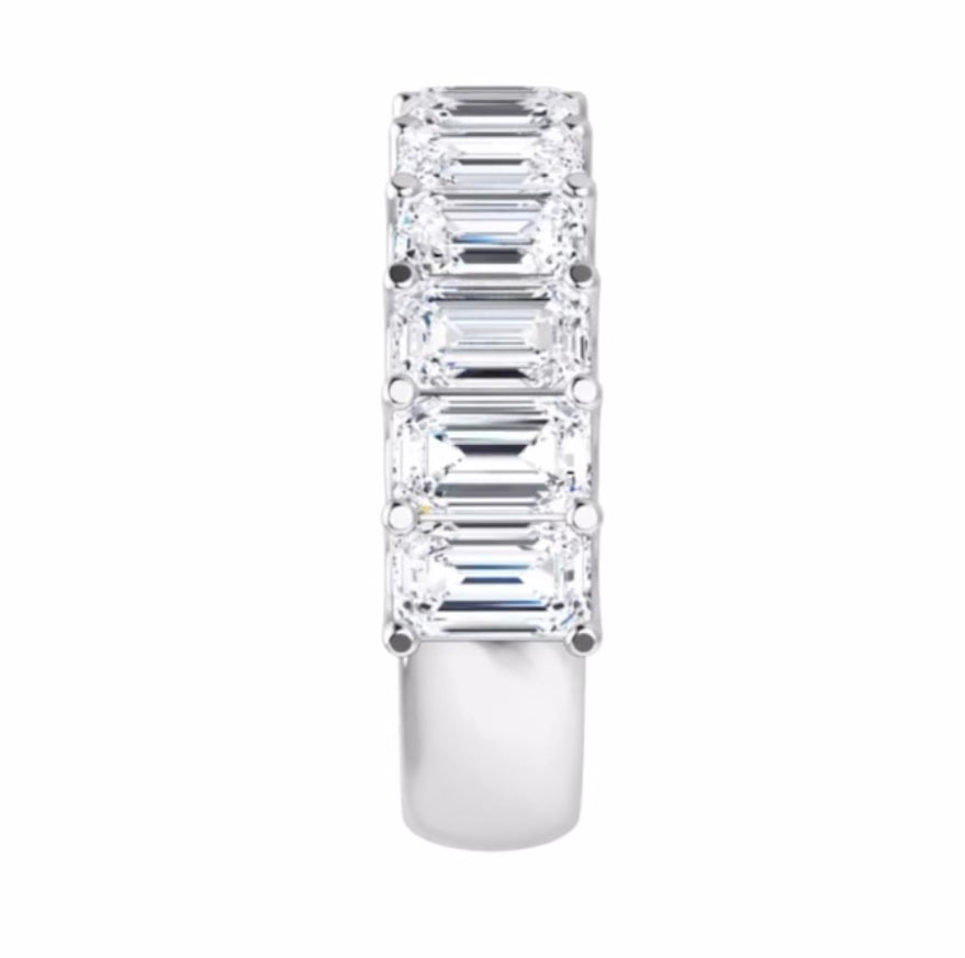 5x3mm Emerald Cut Half Eternity Band - Balacia