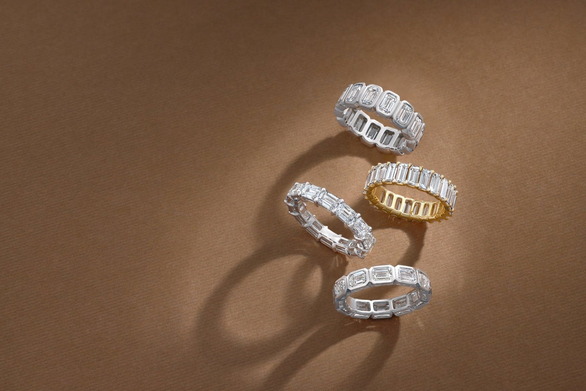 lab diamond eternity bands