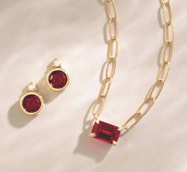 ruby july birthstone jewelry necklace earrings