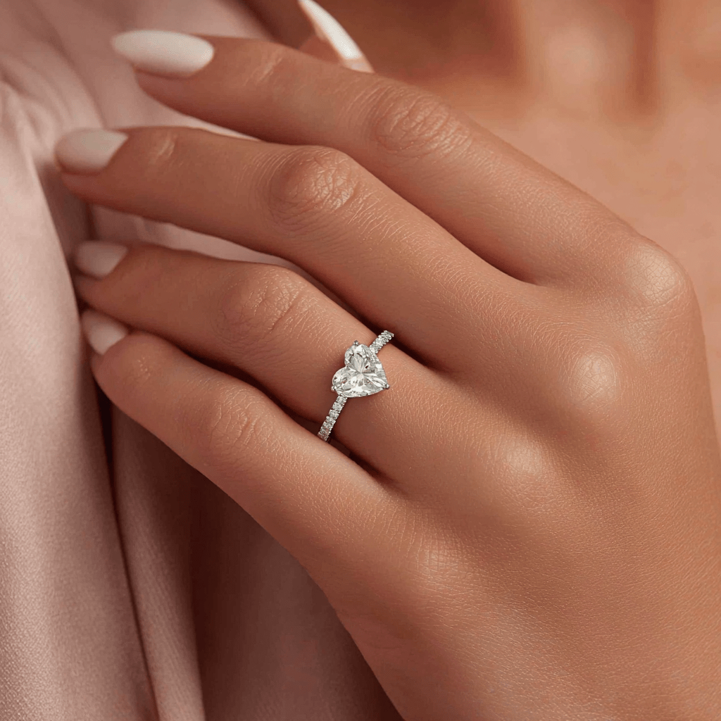 heart moissanite ring