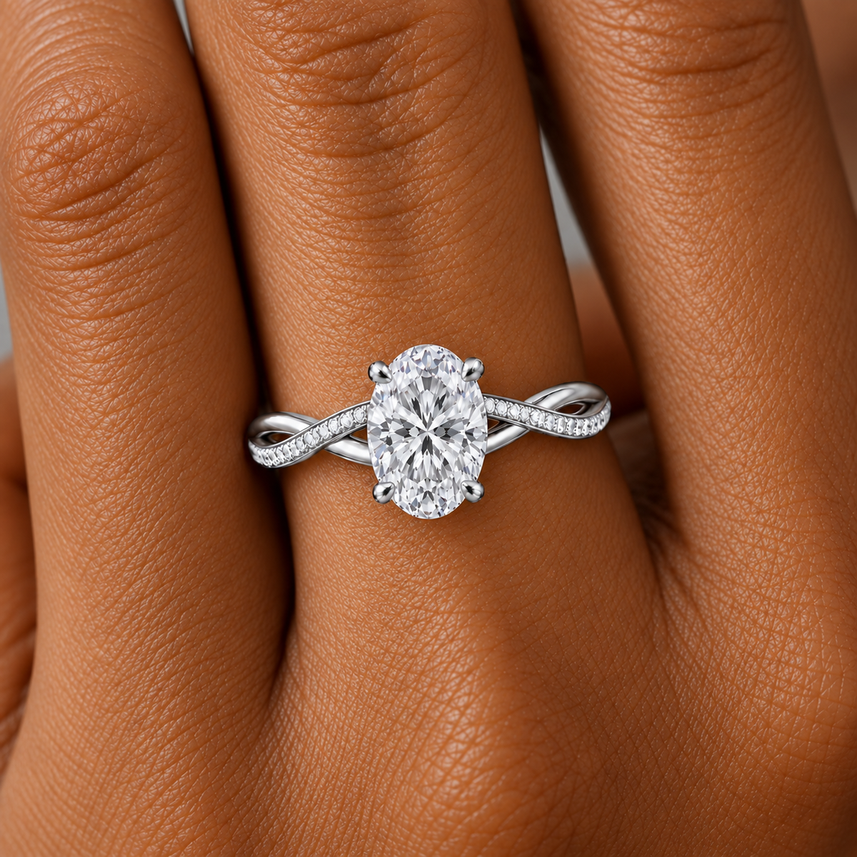 diamond twist engagement ring