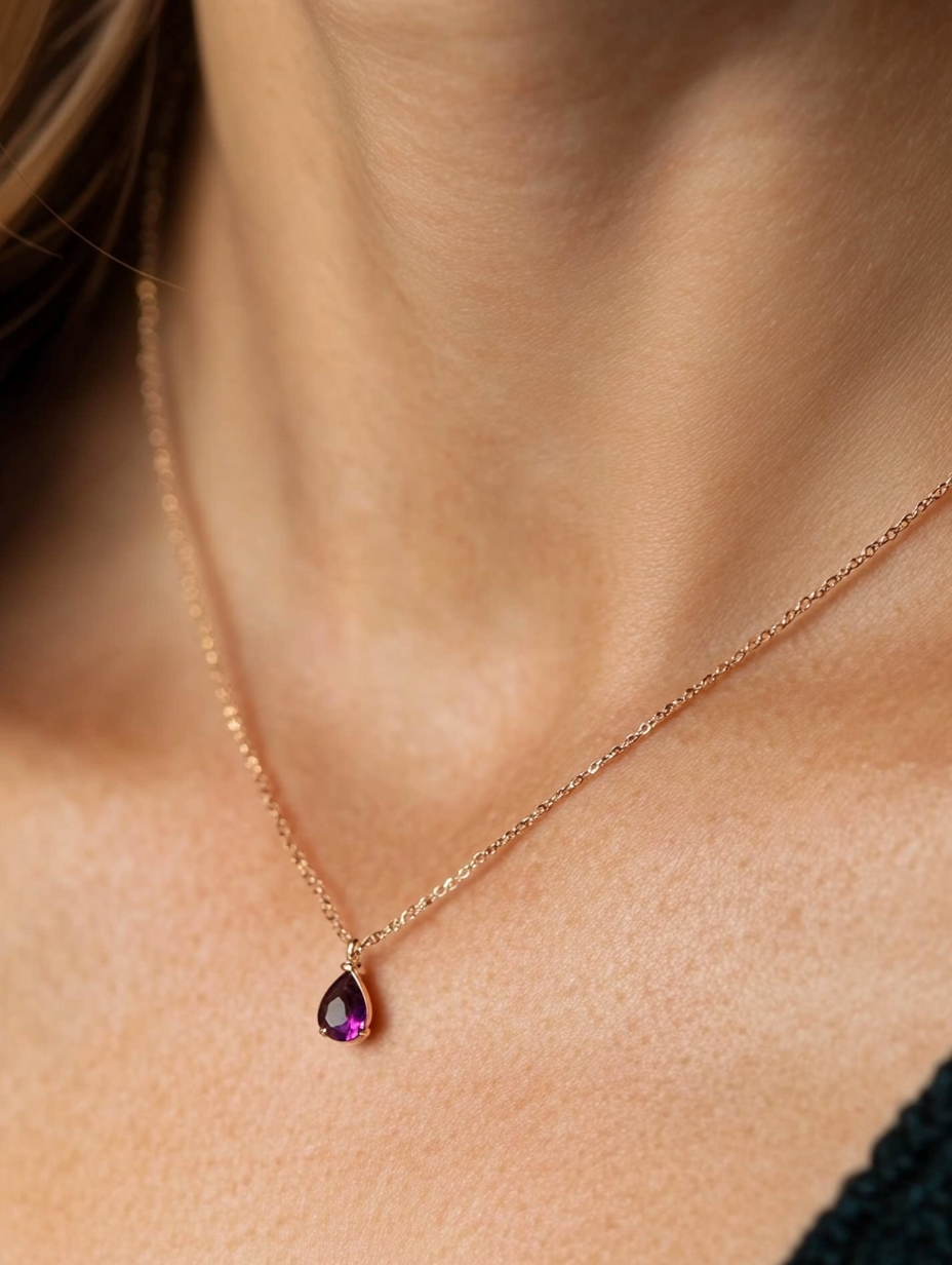 alexandrite pear necklace