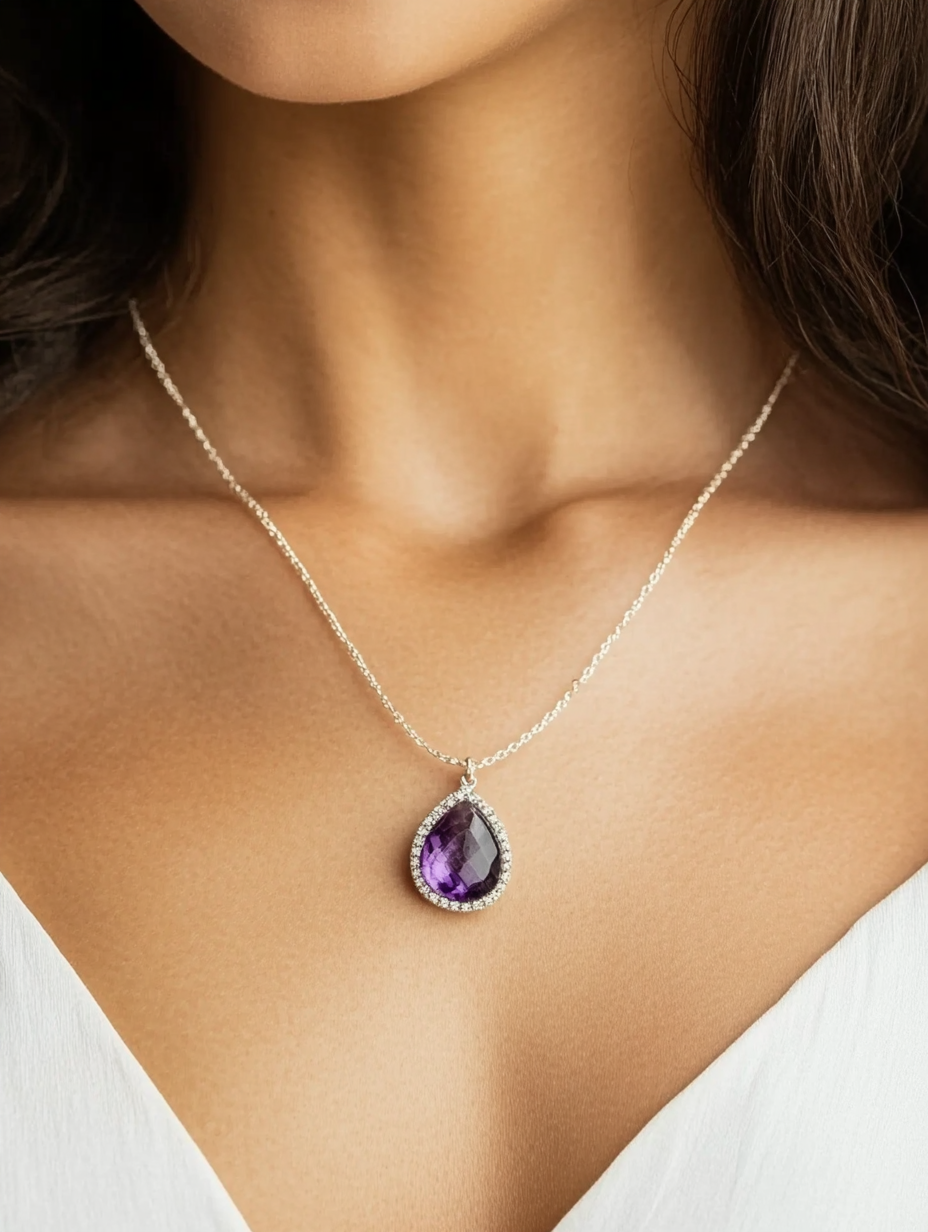 amethyst necklace February birthstone jewelry