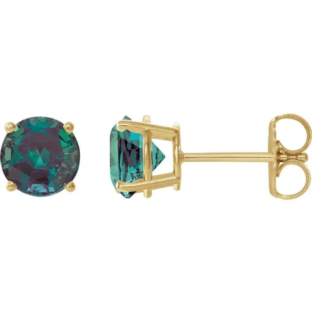 Lab Alexandrite Stud Earrings