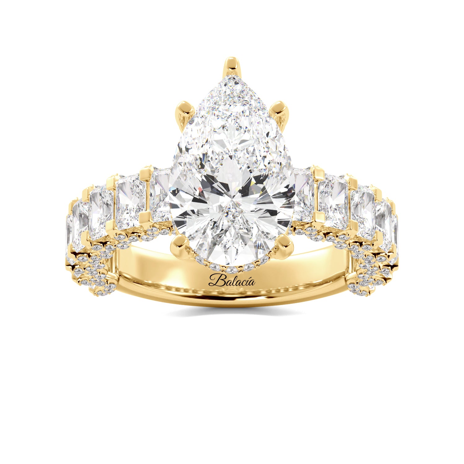 Pear gold engagement ring 