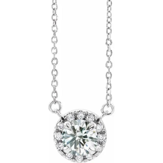 0.5 Carat Natural Diamond Halo Pendant - Balacia