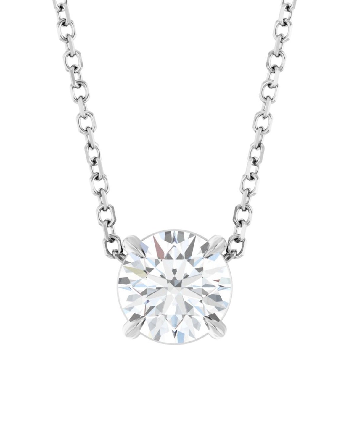 1 Carat Round Moissanite Solitaire Pendant Necklace - Balacia