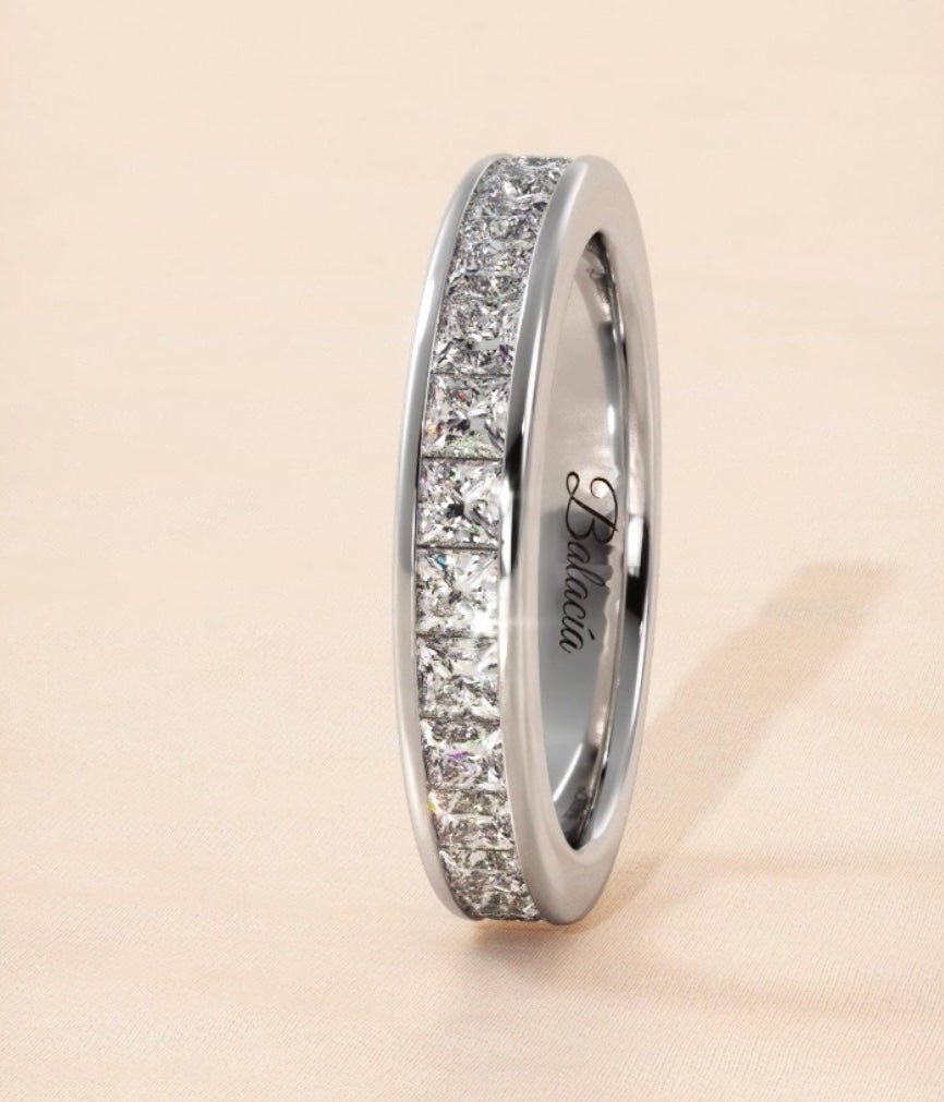 1 ctw Princess Cut Half Eternity Wedding Band - Balacia