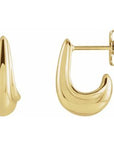 14K Tapered J-Hoop Earrings