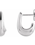 14K Tapered J-Hoop Earrings