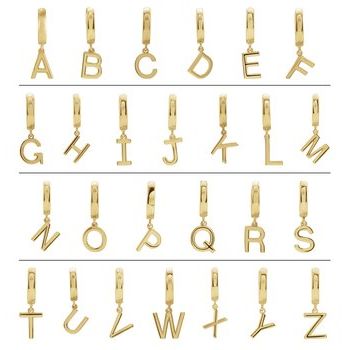 14K Initial G Hinged Huggie Earring