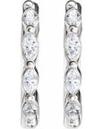 14K 1/6 CTW Natural Diamond 12 mm Hoop Earrings