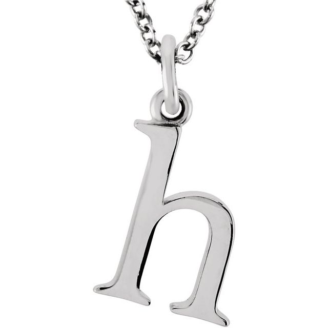 14K  Lowercase Initial h 16&quot; Necklace