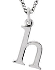 14K  Lowercase Initial h 16" Necklace