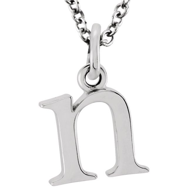 14K Lowercase Initial n 16&quot; Necklace