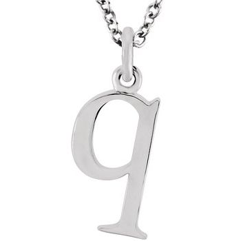 14K Lowercase Initial q 16" Necklace