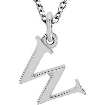 14K Lowercase Initial w 16" Necklace