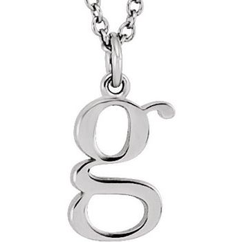 14K  Lowercase Initial g 16&quot; Necklace