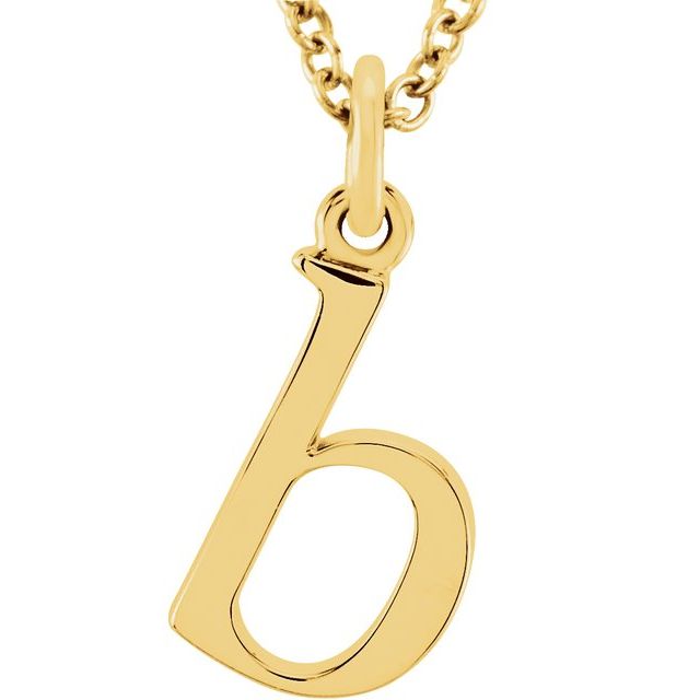 14K  Lowercase Initial b 16" Necklace