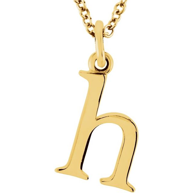 14K  Lowercase Initial h 16&quot; Necklace
