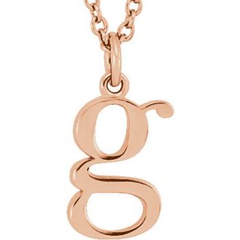 14K  Lowercase Initial g 16&quot; Necklace