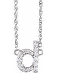 14K  1/8 CTW Natural Diamond Lowercase Initial D 16" Necklace