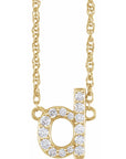 14K  1/8 CTW Natural Diamond Lowercase Initial D 16" Necklace