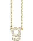 14K 1/6 CTW Natural Diamond Lowercase Initial G 16" Necklace