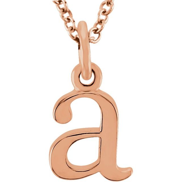 14K  Lowercase Initial a 16&quot; Necklace