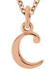 14K  Lowercase Initial c 16" Necklace