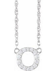 14K  1/10 CTW Natural Diamond Lowercase Initial O 16" Necklace