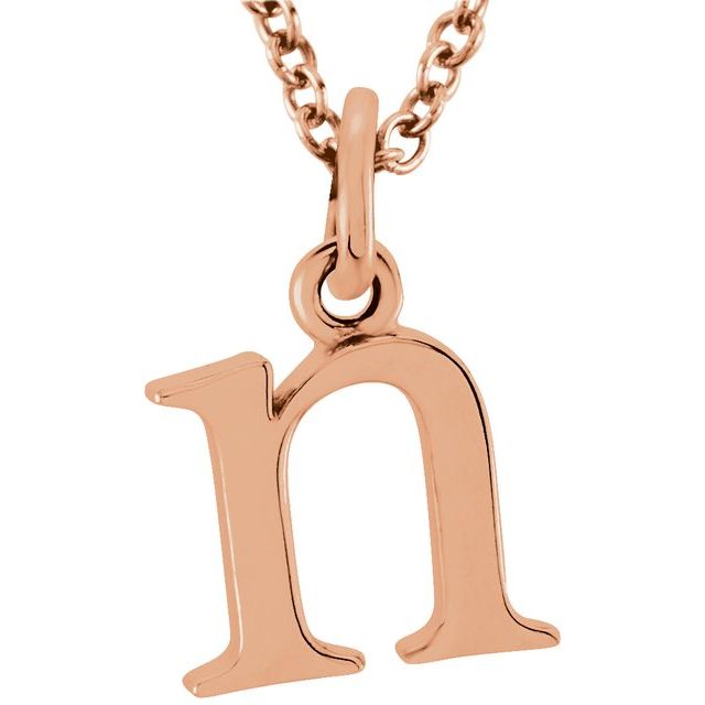 14K Lowercase Initial n 16&quot; Necklace