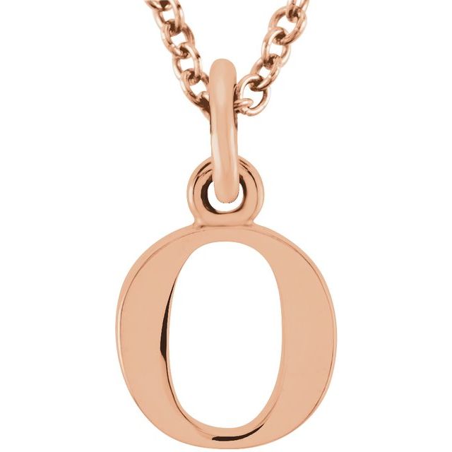 14K  Lowercase Initial o 16" Necklace