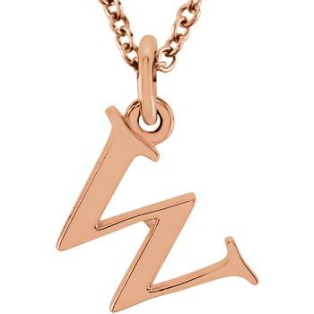 14K Lowercase Initial w 16" Necklace