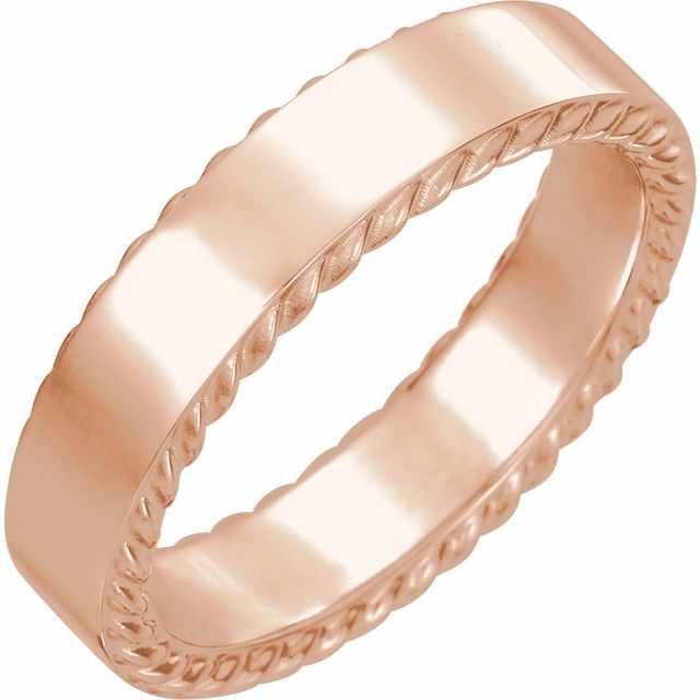 10K Rose 6 mm Rope Pattern Band - Balacia