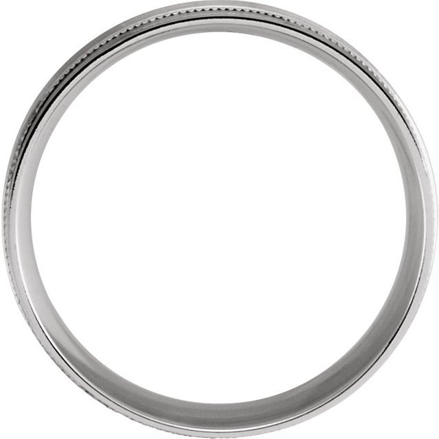 10K White 8 mm Lightweight Grooved Milgrain Band - Balacia