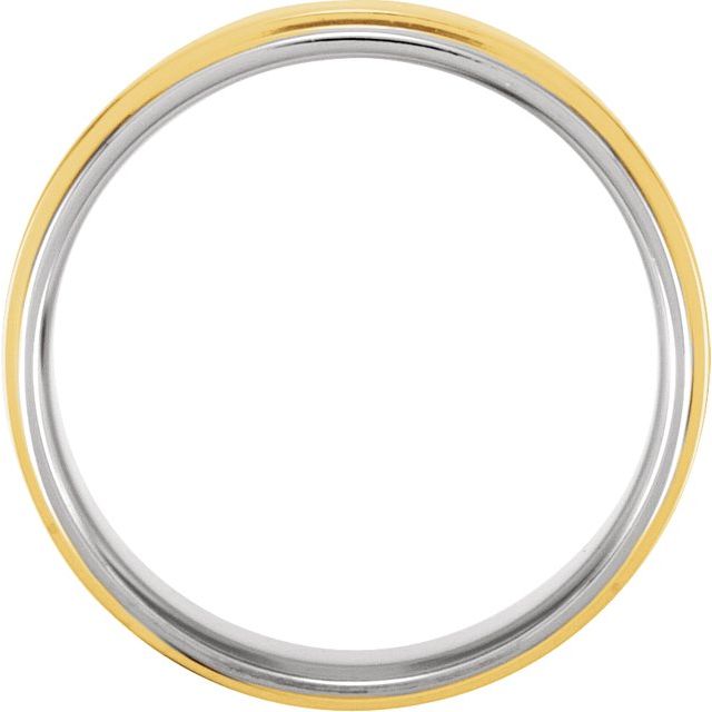 10K White/Yellow/White 7.5 mm Flat Edge Band - Balacia