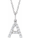 14K 1/5 CTW Lab-Grown Diamond Initial A 16-18" Necklace