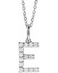 14K  1/5 CTW Lab-Grown Diamond Initial E 16-18" Necklace
