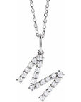 14K  1/3 CTW Lab-Grown Diamond Initial M 16-18" Necklace