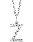 14K 1/5 CTW Lab-Grown Diamond Initial Z 16-18" Necklace
