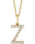 14K 1/5 CTW Lab-Grown Diamond Initial Z 16-18" Necklace