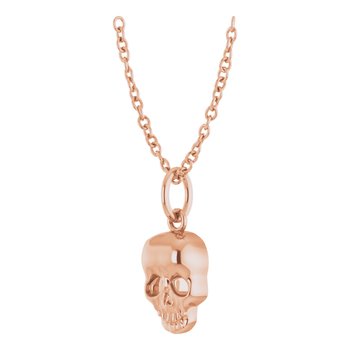 Halloween 14K Skull 16-18" Necklace