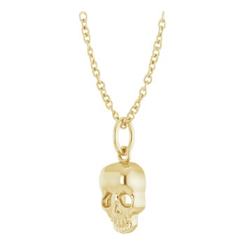 Halloween 14K Skull 16-18" Necklace