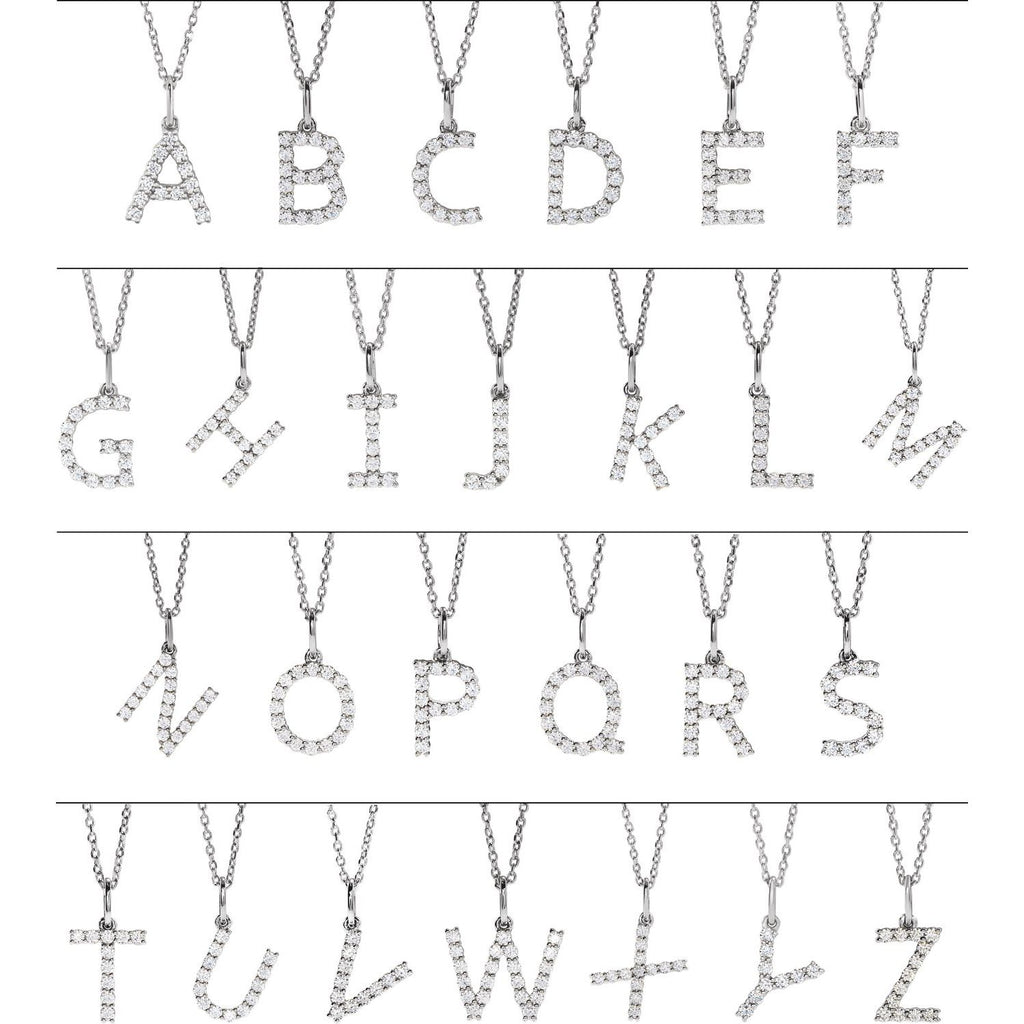 14K 1/5 CTW Lab-Grown Diamond Initial U 16-18" Necklace