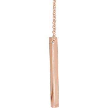 14K Engravable Three Sided Bar 16-18" Necklace