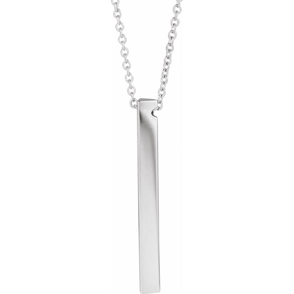 14K Engravable Three Sided Bar 16-18" Necklace